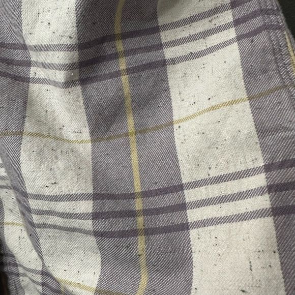 Carhartt Women's Relaxed Fit 3/4 Sleeve Plaid Shirt Gule Gray purple tan Large - Picture 7 of 12